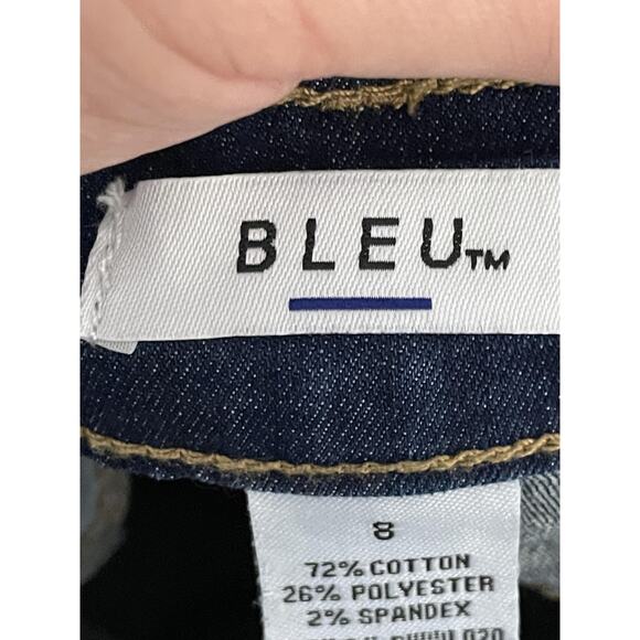 BLEU Jeans Womens 8 Blue Button Fly Cropped Stretch Denim Straight Leg BWWL020 - Picture 9 of 11